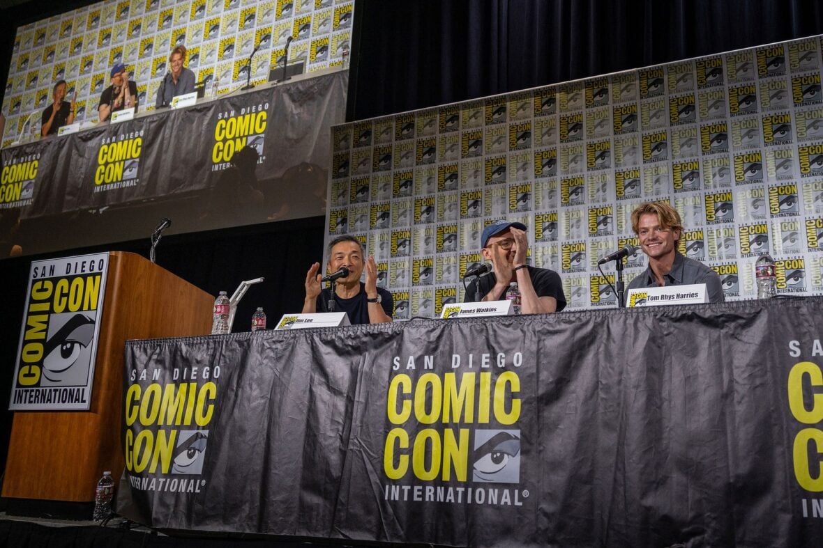 Tom Rhys Harries at Clayface panel at Comic-Con