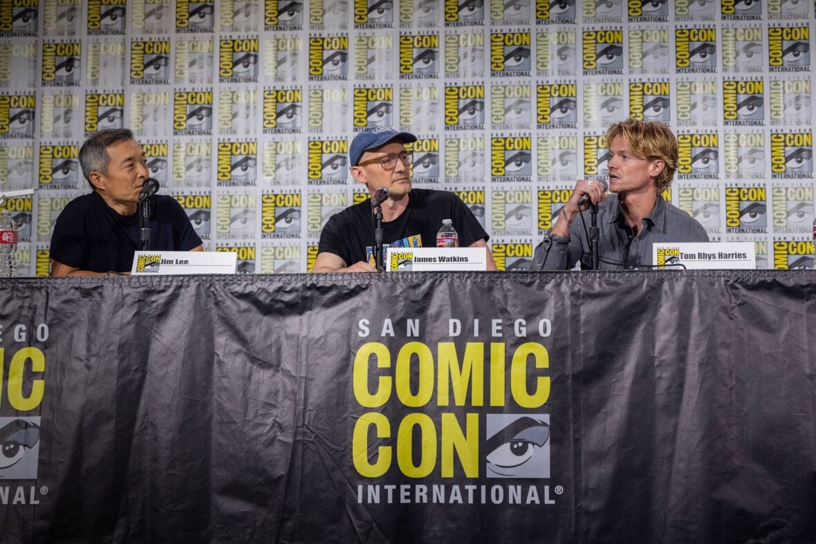 Tom Rhys Harries at Clayface panel at Comic-Con