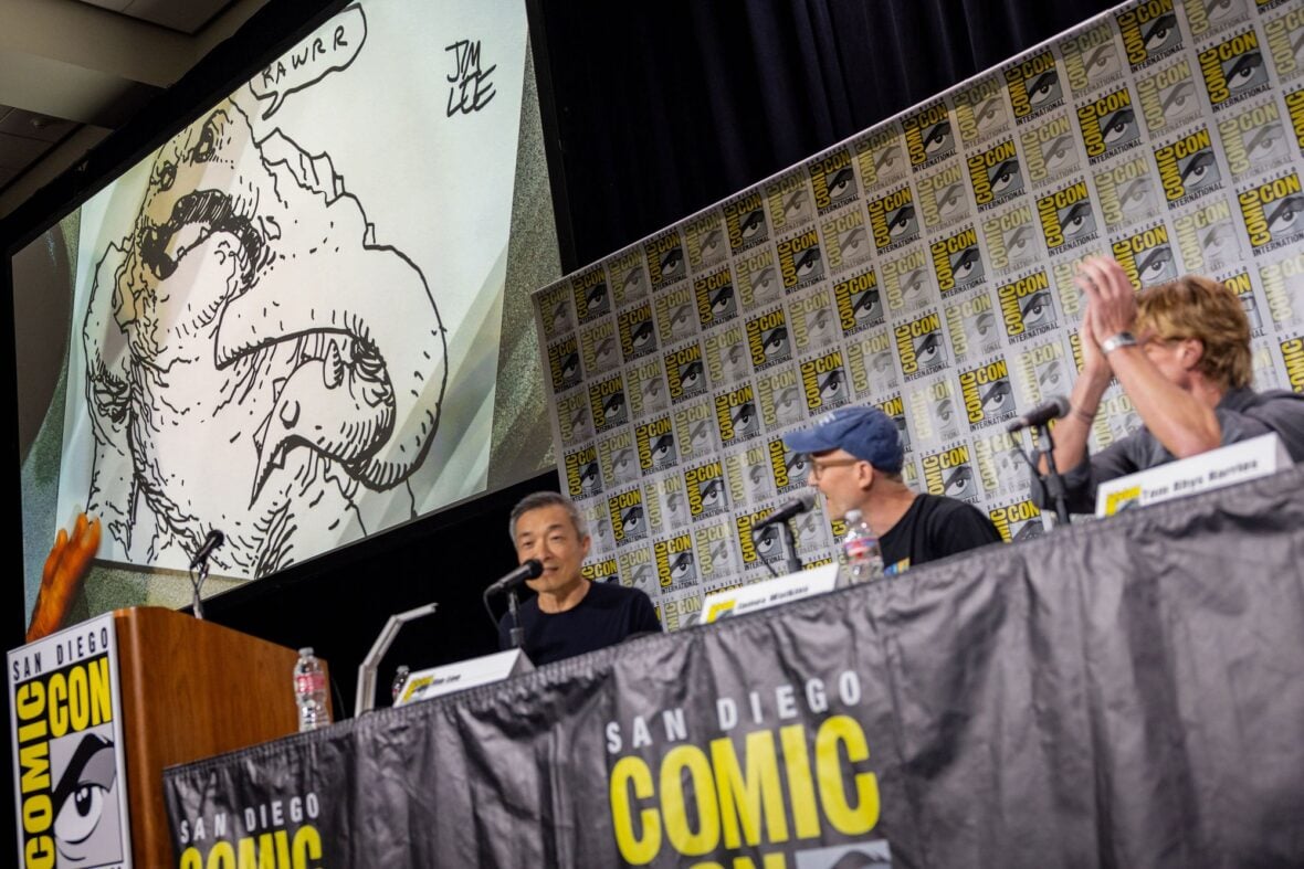 Tom Rhys Harries at Clayface panel at Comic-Con