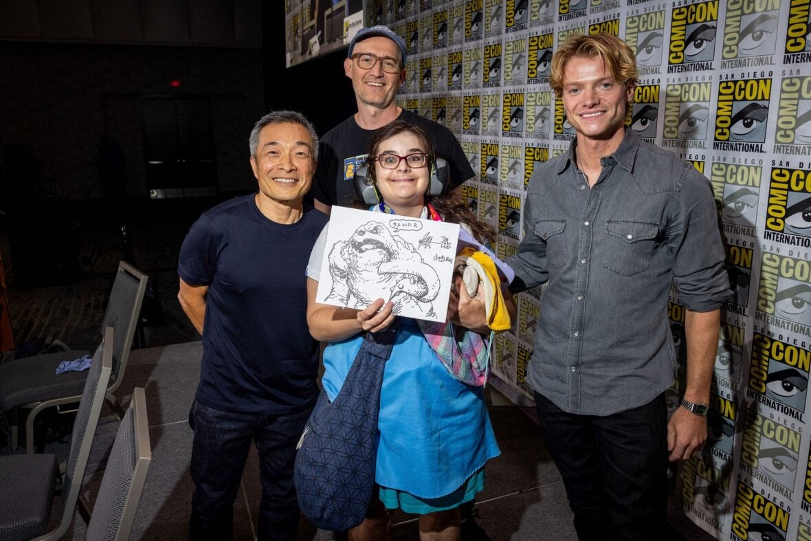 Tom Rhys Harries at Clayface panel at Comic-Con