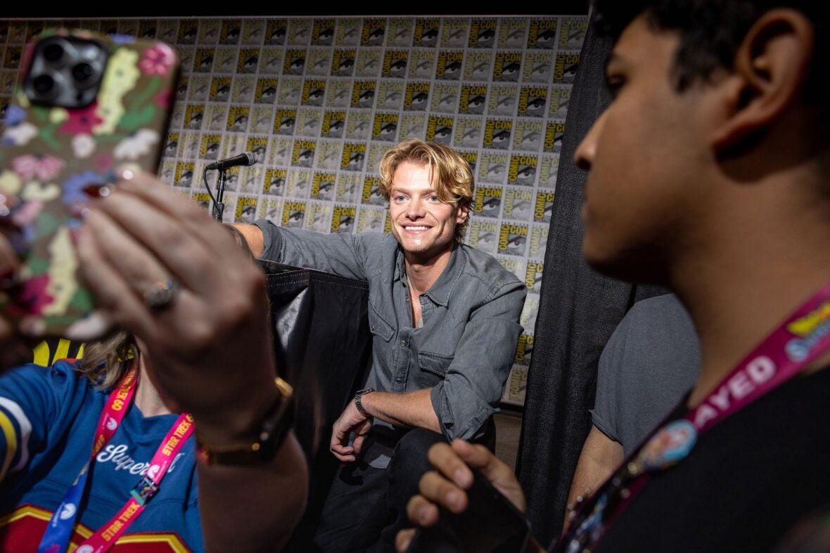 Tom Rhys Harries at Clayface panel at Comic-Con