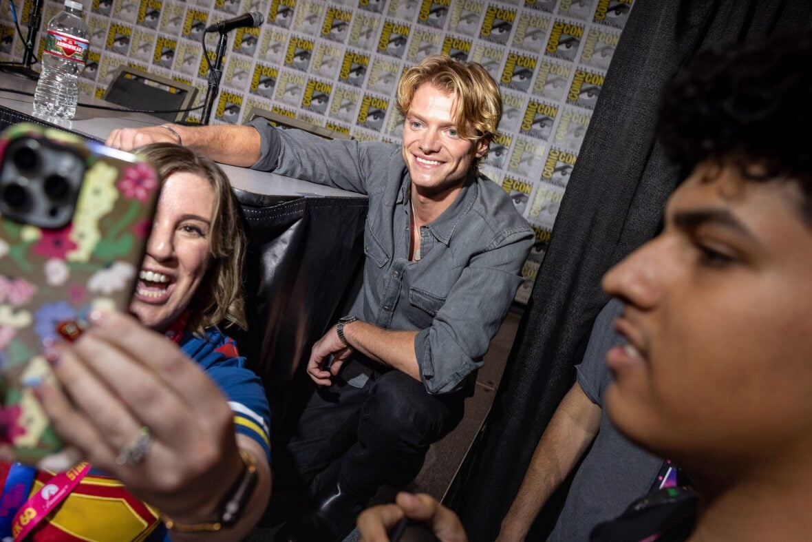 Tom Rhys Harries at Clayface panel at Comic-Con