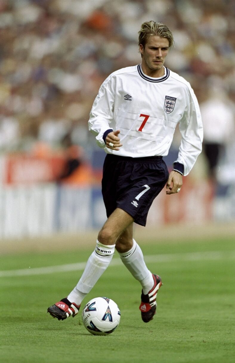 David Beckham playing in World Cup