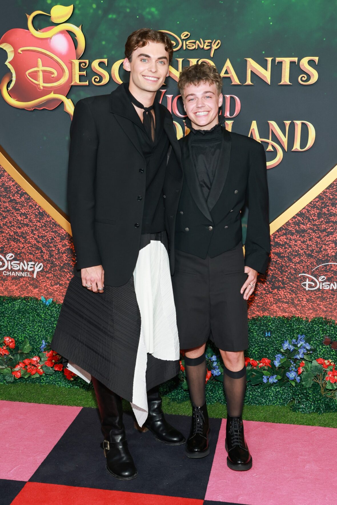 Ryan McEwen and Dayton Paradis attend the Descendants: Wicked Wonderland premiere