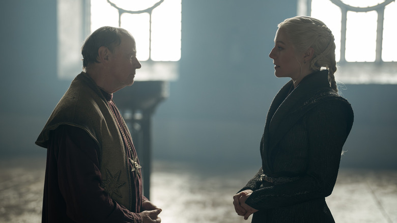 Rhaenyra speaking with the High Septon in House of the Dragon Season 3 (2026)