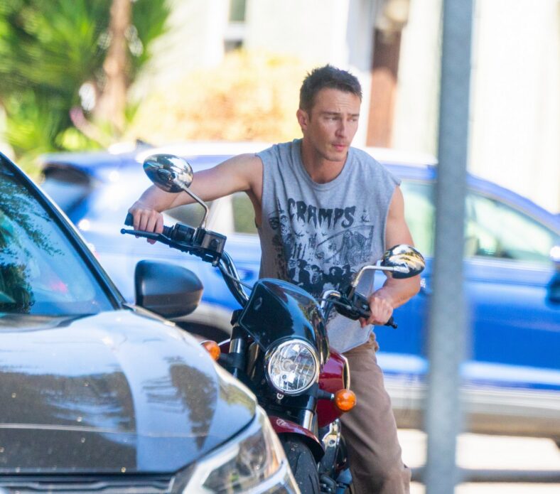 Drew Starkey goes for motorcycle ride