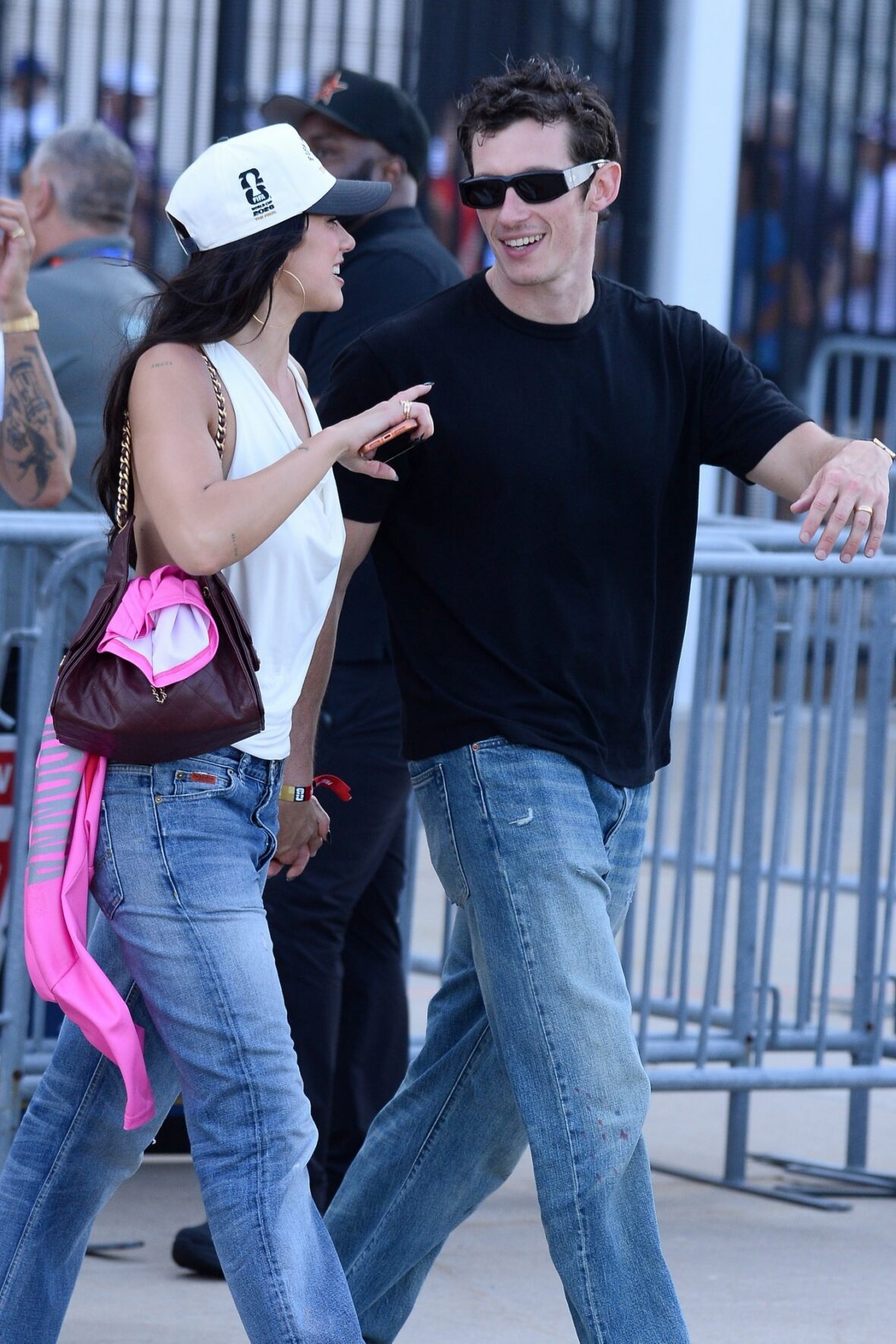Dua Lipa and Callum Turner leave MetLife Stadium after attending World Cup