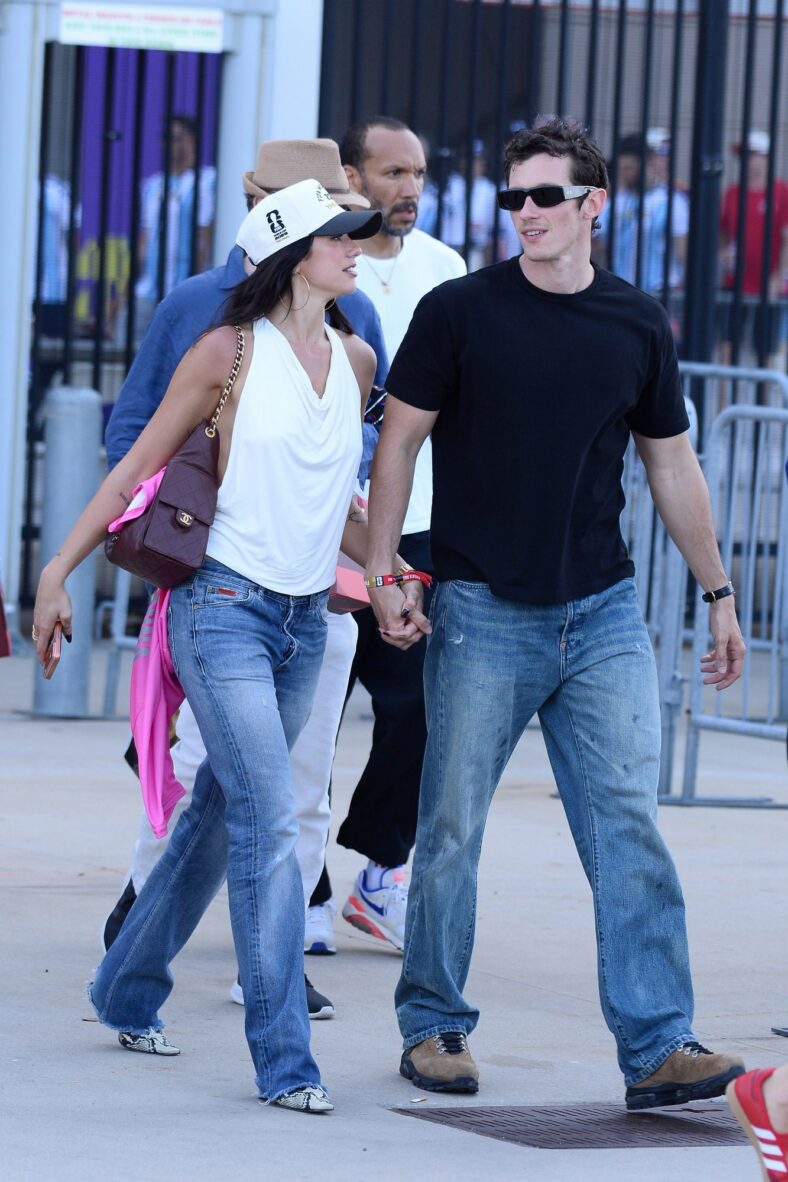Dua Lipa and Callum Turner leave MetLife Stadium after attending World Cup