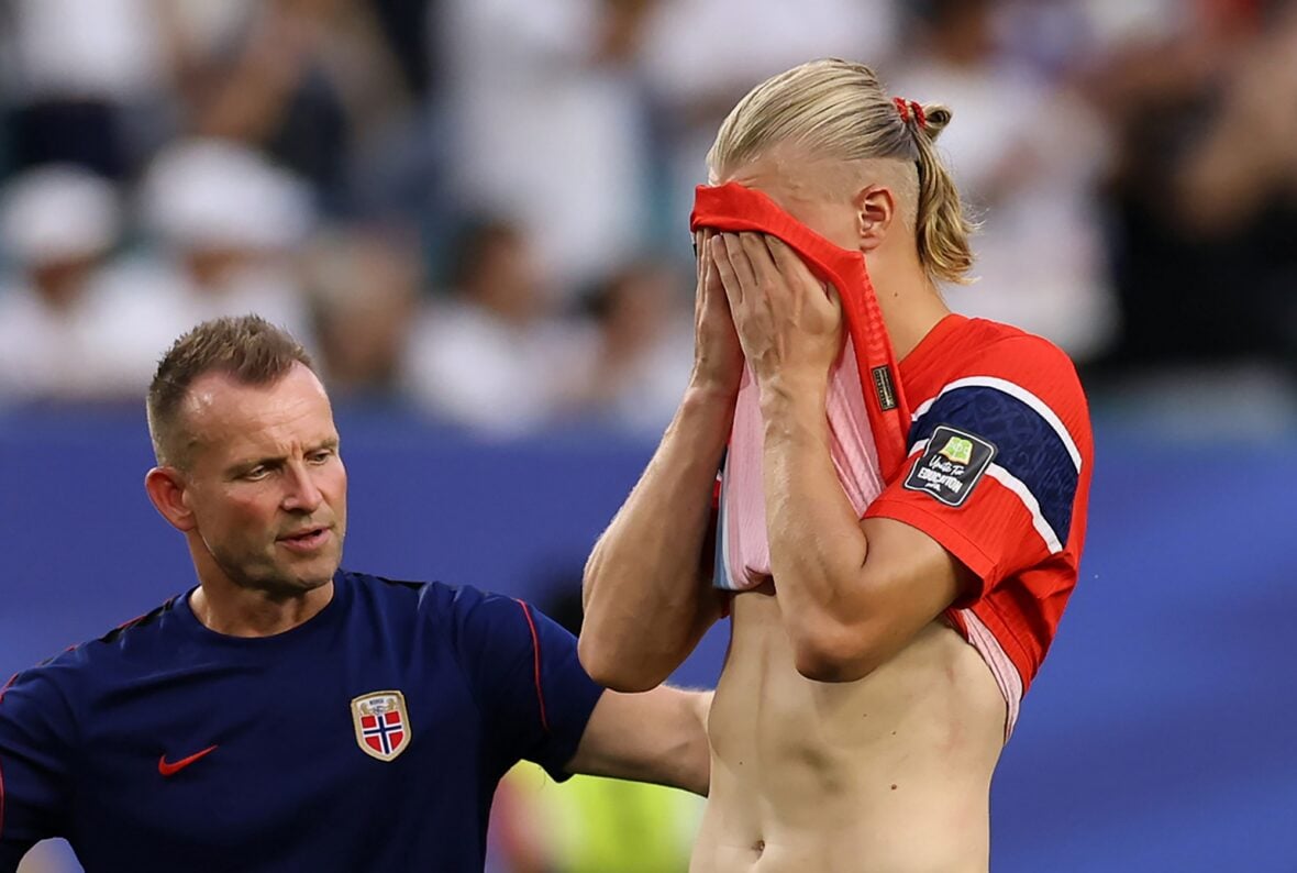 Erling Haaland at England vs Norway World Cup game