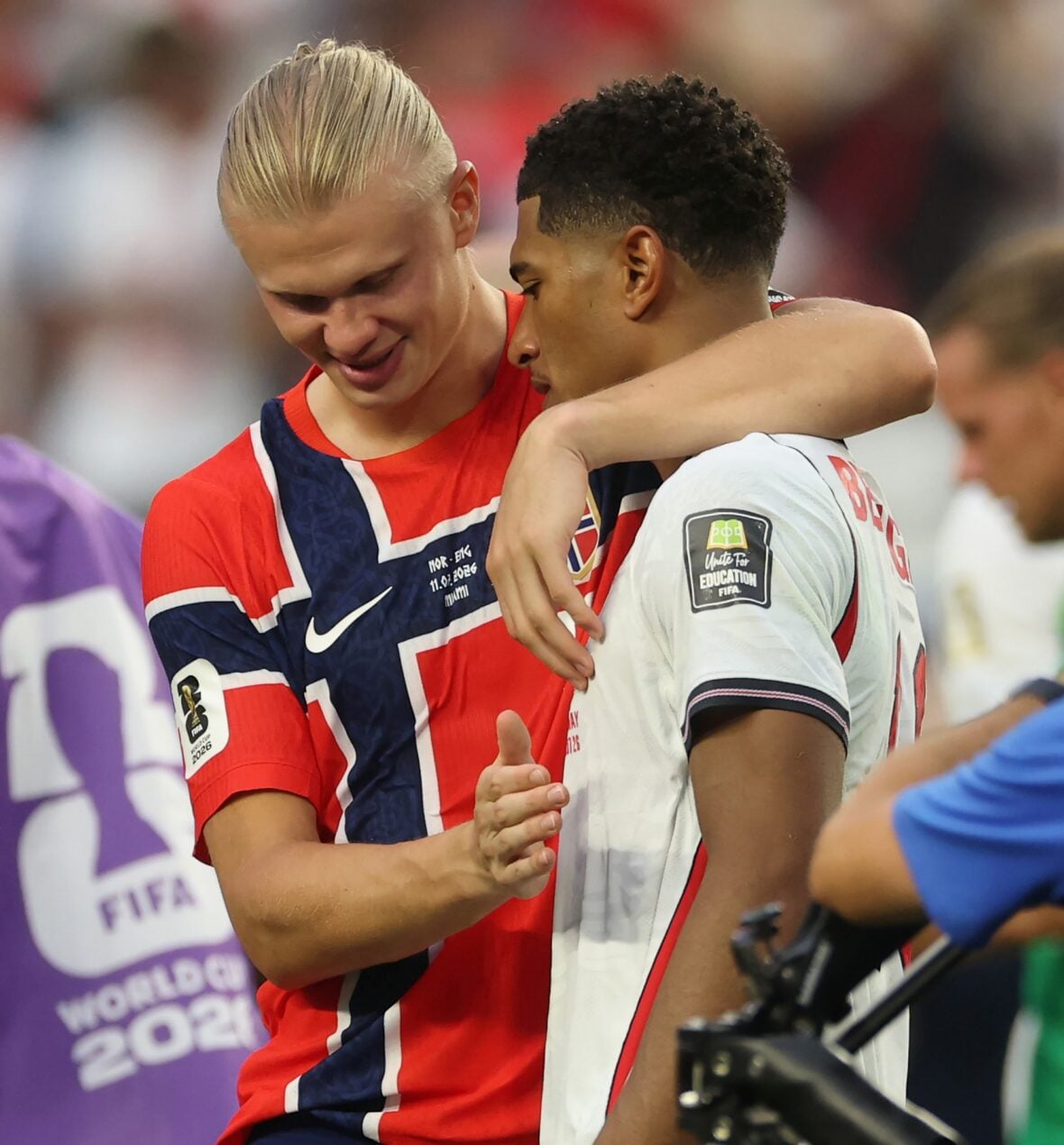 Erling Haaland and Jude Bellingham reunite at England vs Norway World Cup game