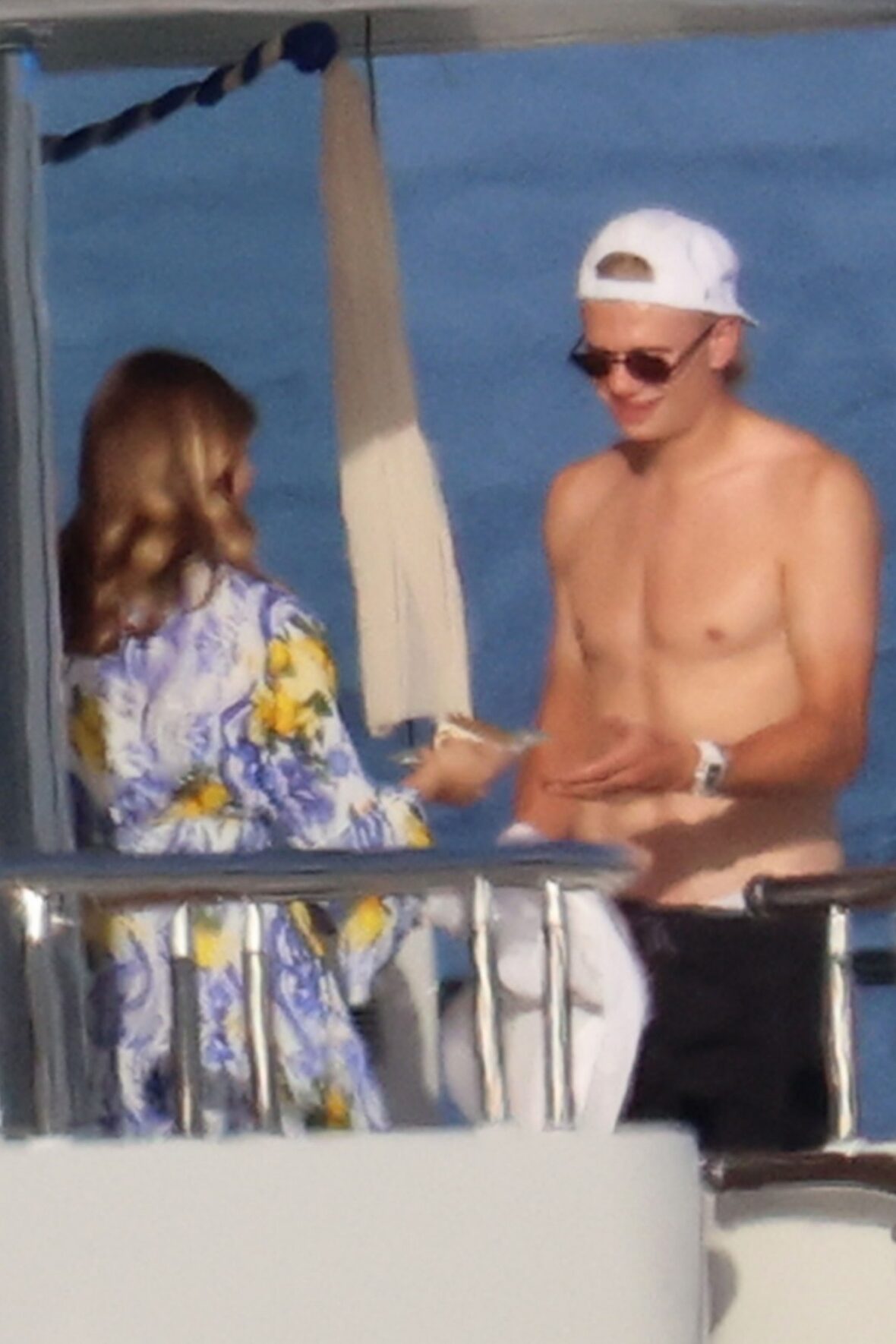 Erling Haaland shirtless on yacht
