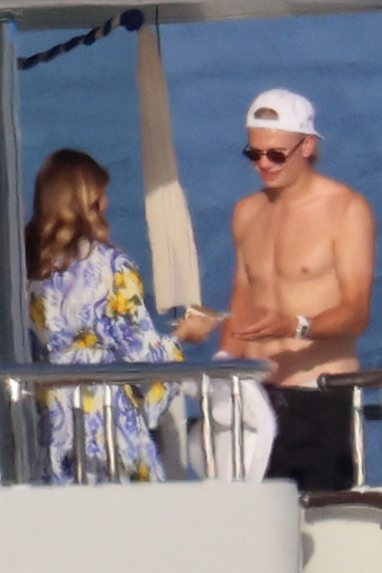 Erling Haaland shirtless on yacht