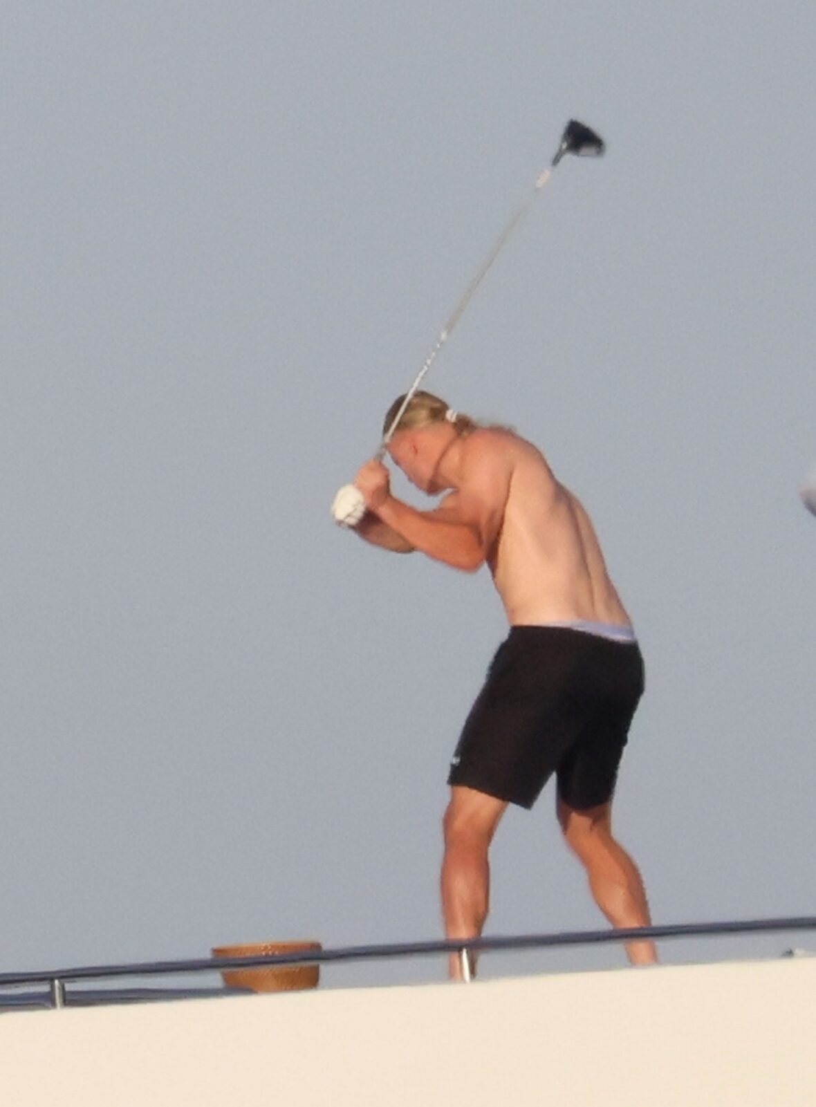 Erling Haaland shirtless on yacht
