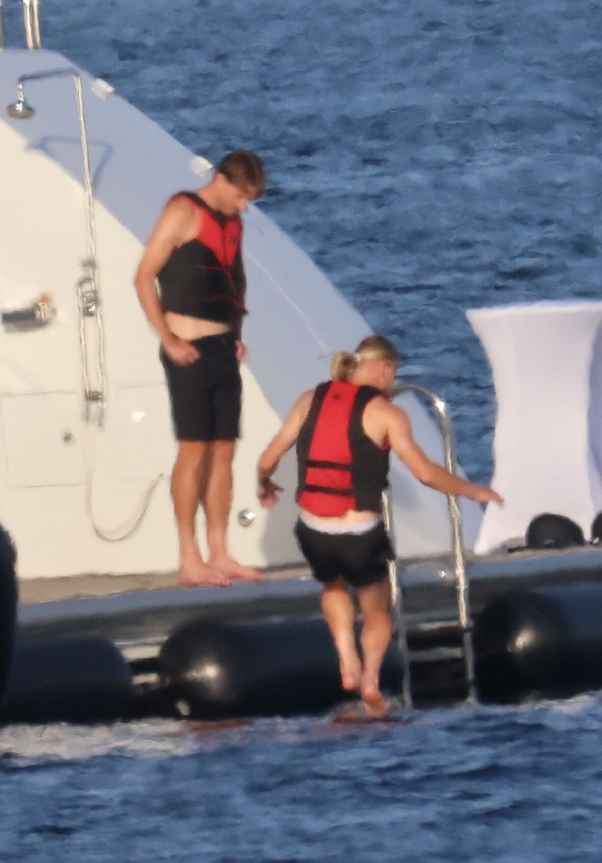Erling Haaland shirtless on yacht