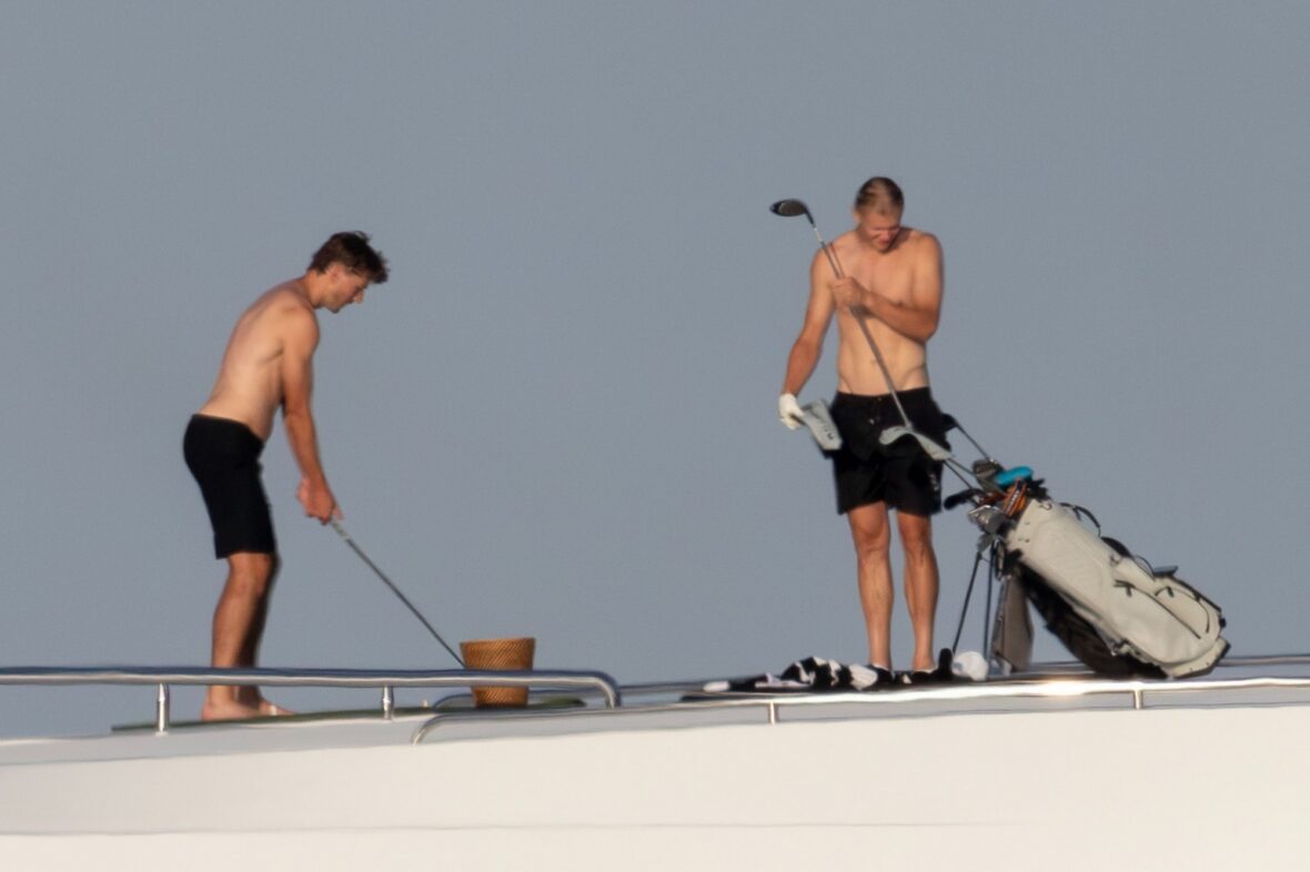 Erling Haaland shirtless on yacht