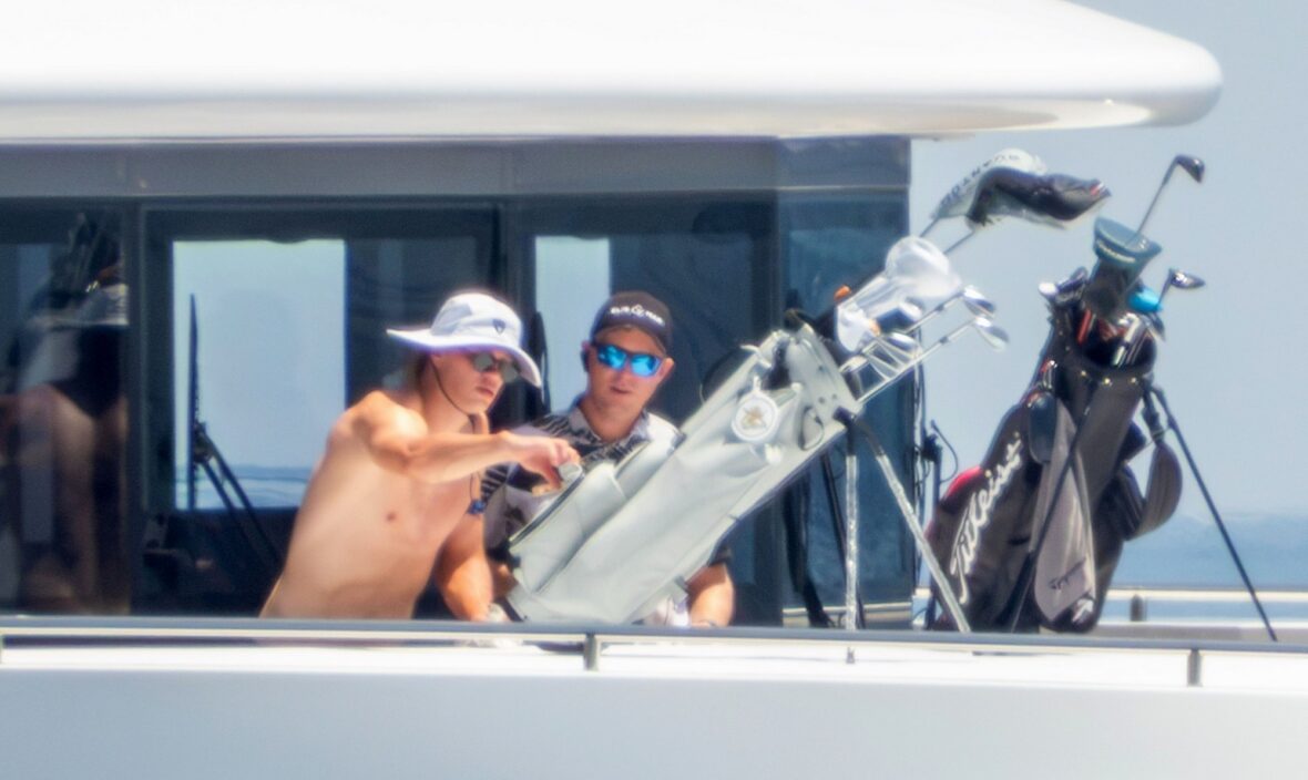 Erling Haaland shirtless on yacht