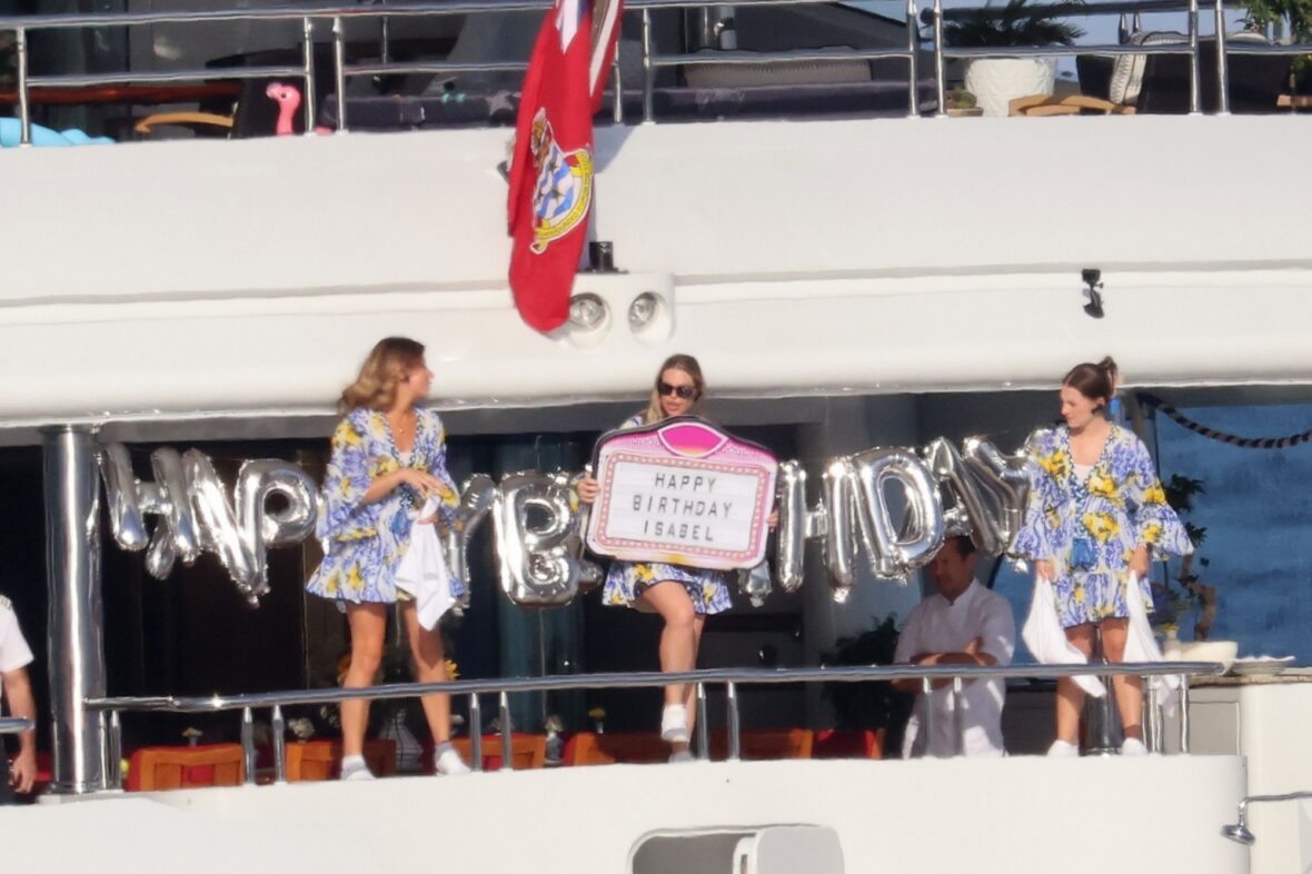 Erling Haaland shirtless on yacht