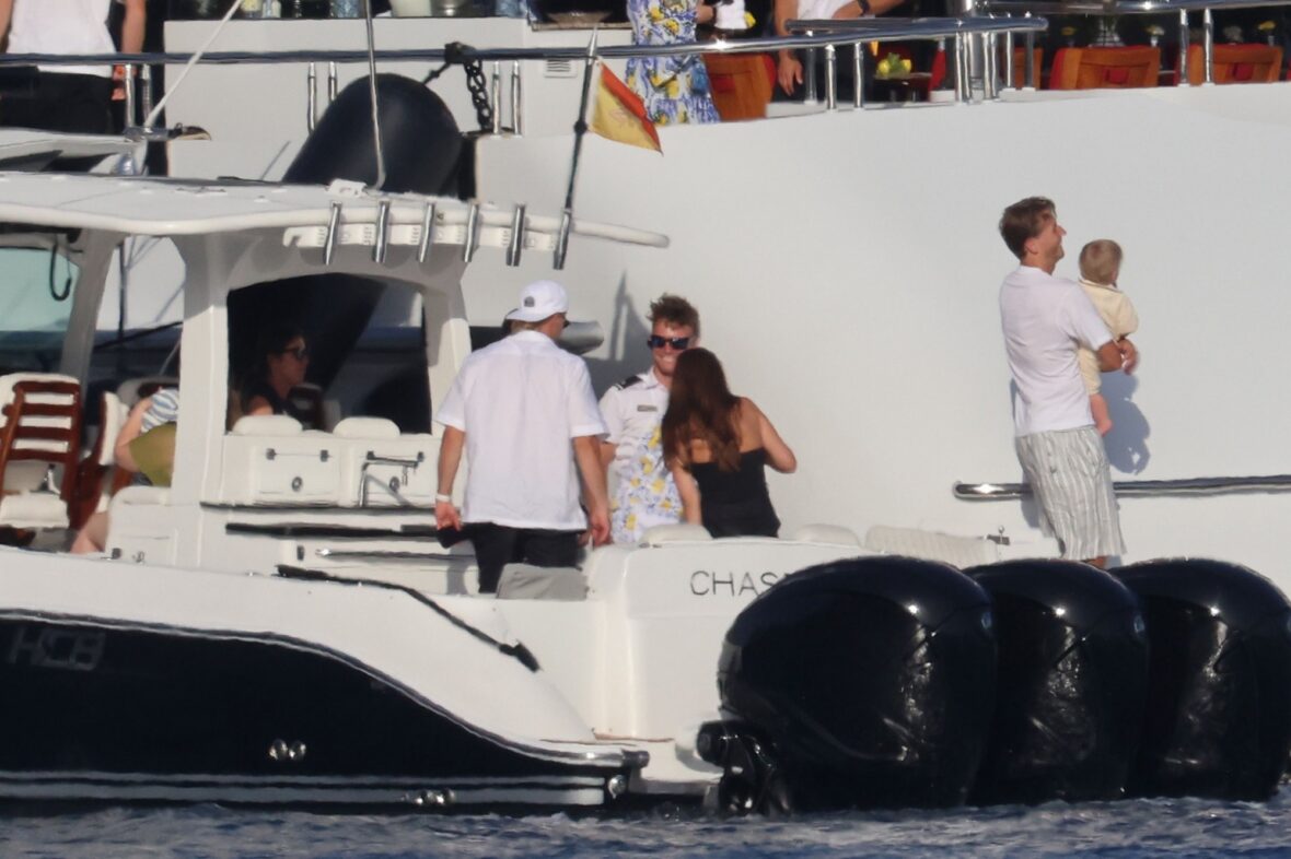 Erling Haaland shirtless on yacht