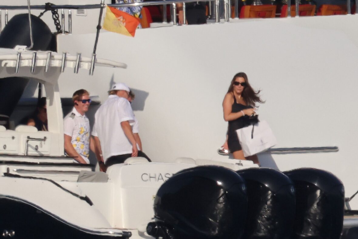 Erling Haaland shirtless on yacht