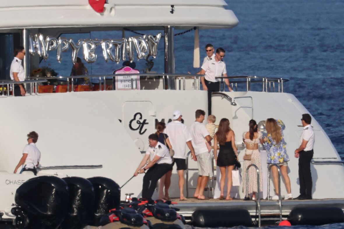 Erling Haaland shirtless on yacht