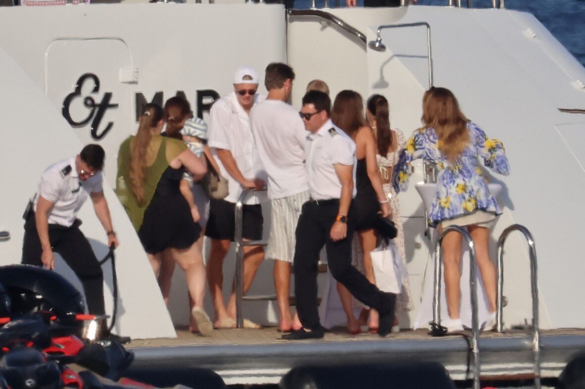 Erling Haaland shirtless on yacht
