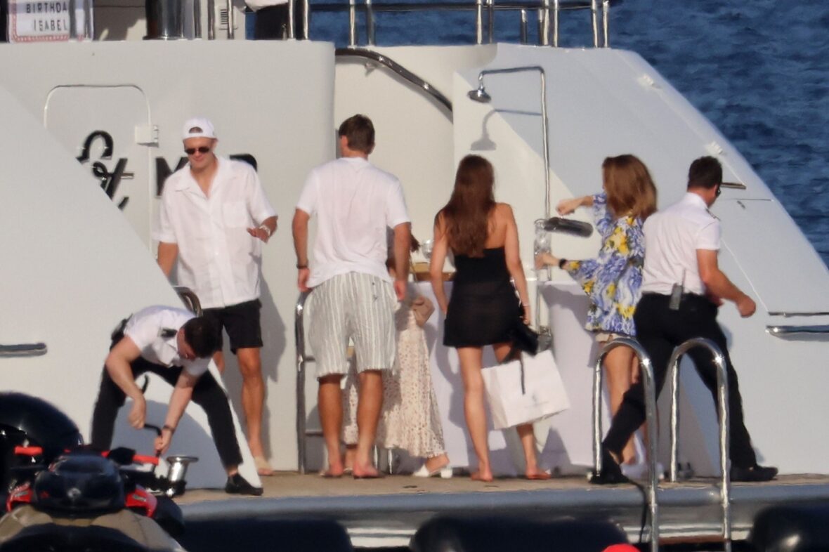 Erling Haaland shirtless on yacht