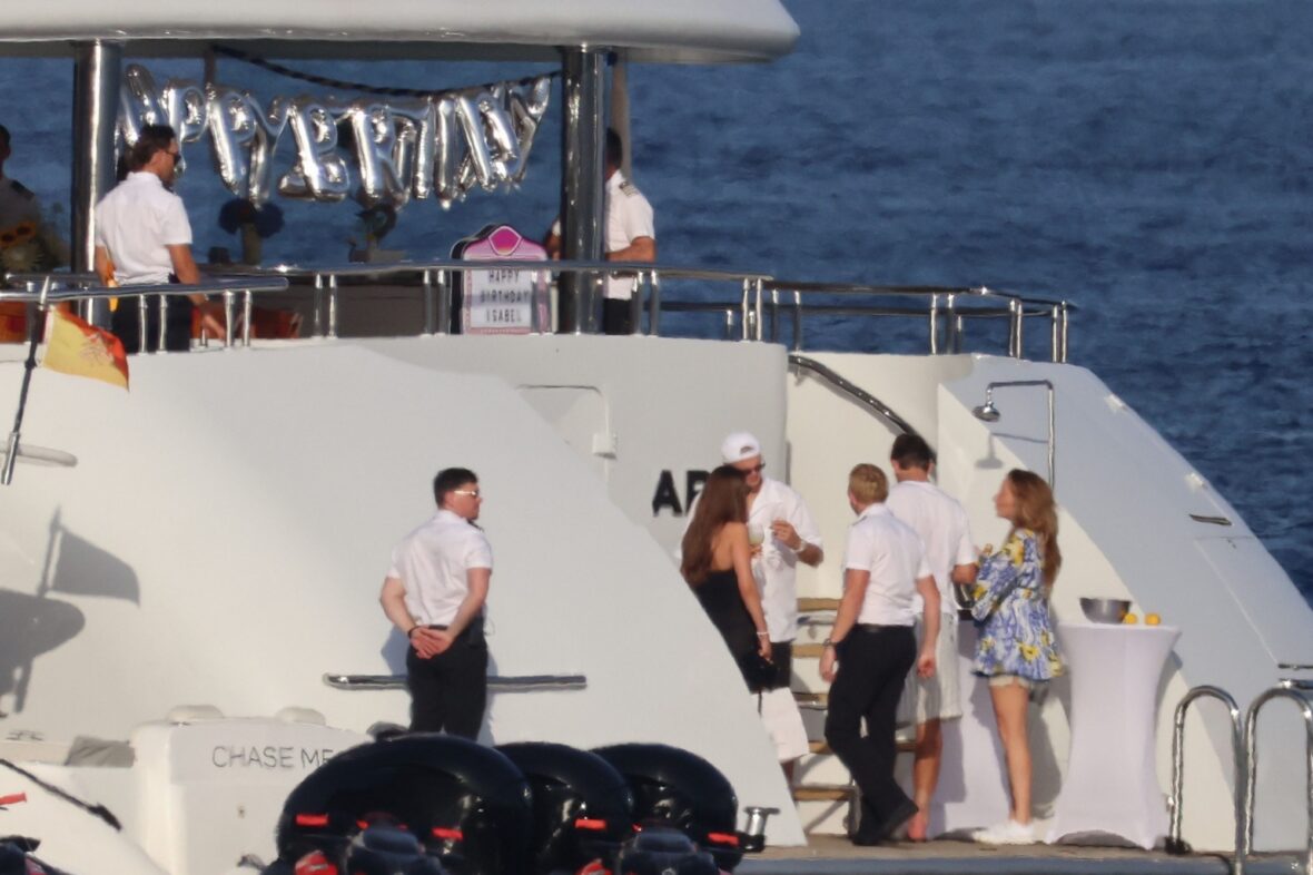 Erling Haaland shirtless on yacht
