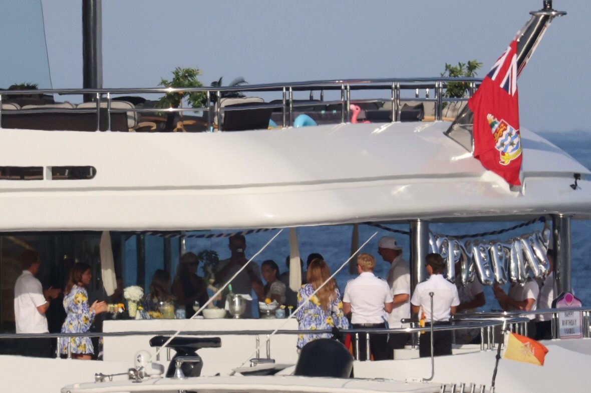 Erling Haaland shirtless on yacht