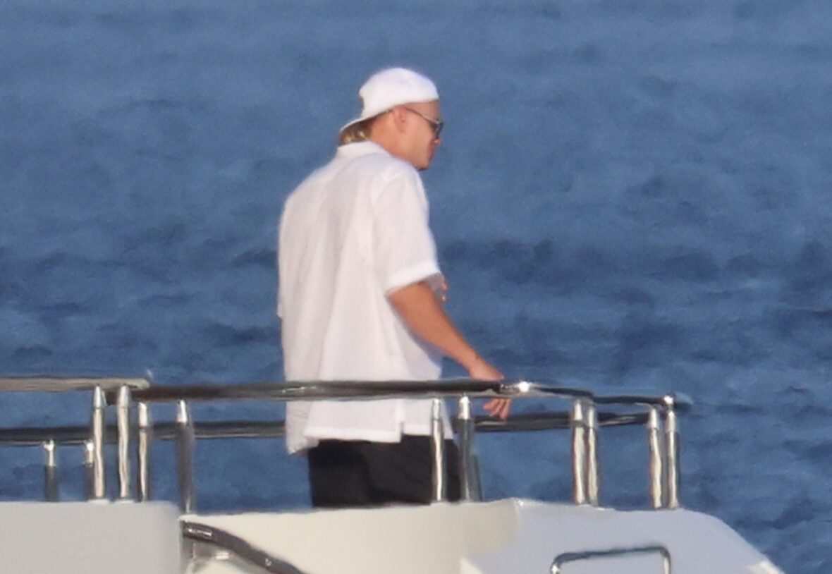 Erling Haaland shirtless on yacht