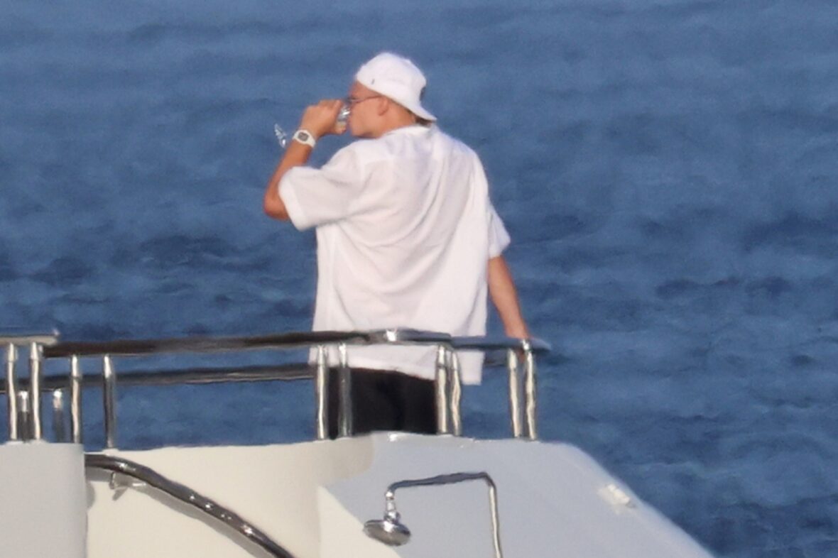 Erling Haaland shirtless on yacht