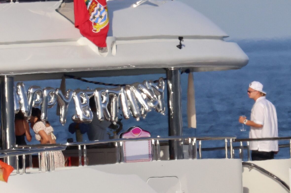 Erling Haaland shirtless on yacht