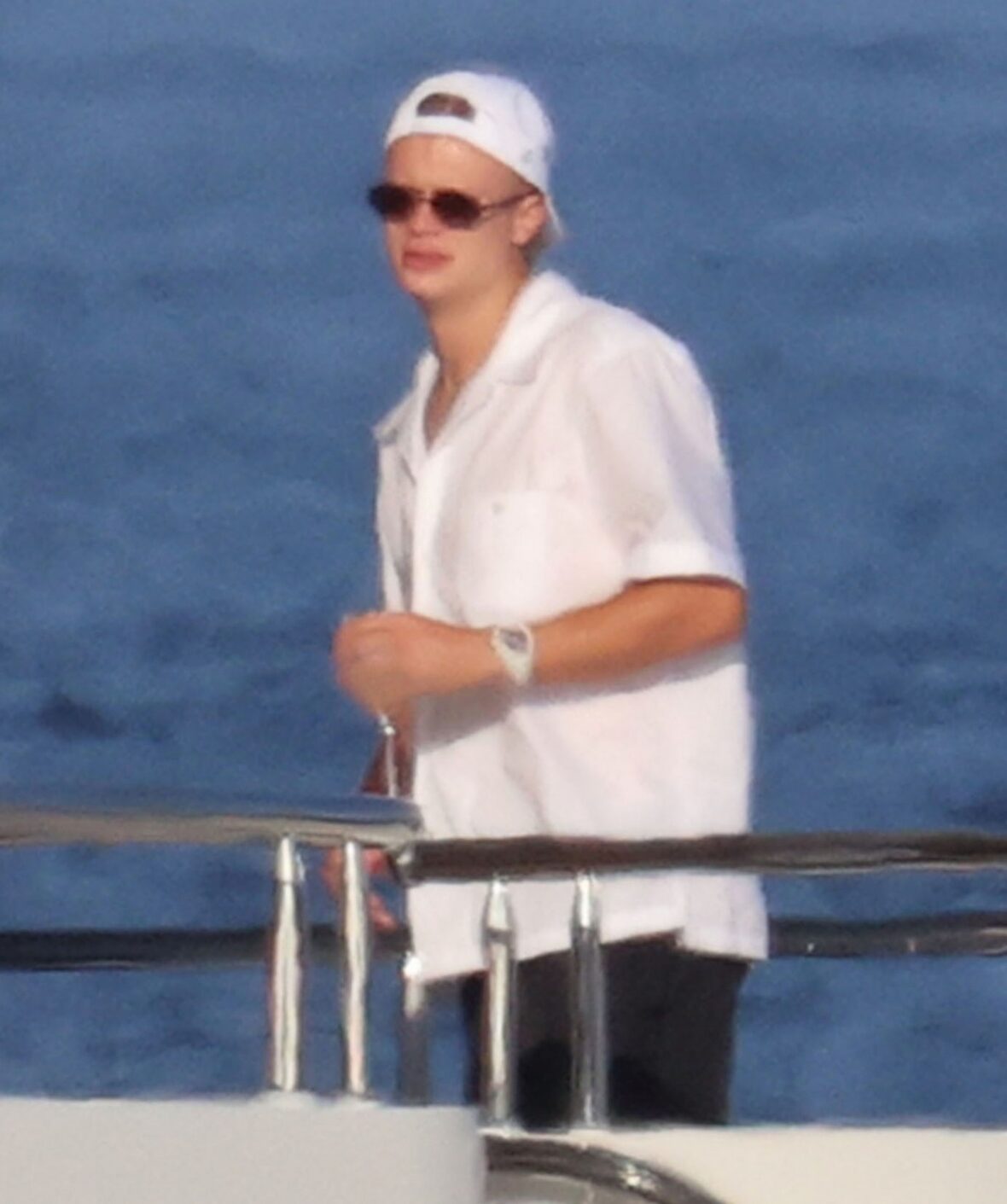 Erling Haaland shirtless on yacht