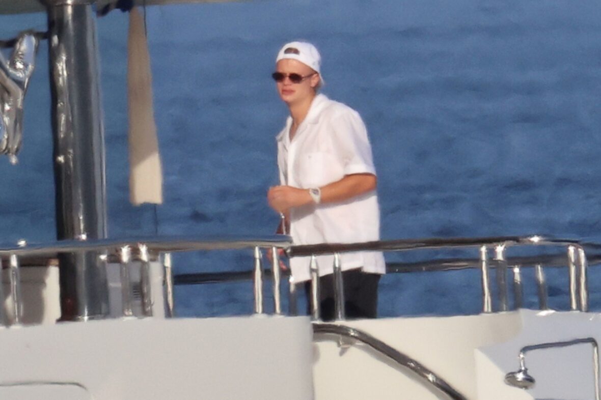 Erling Haaland shirtless on yacht