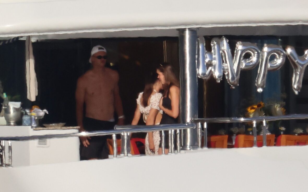 Erling Haaland shirtless on yacht