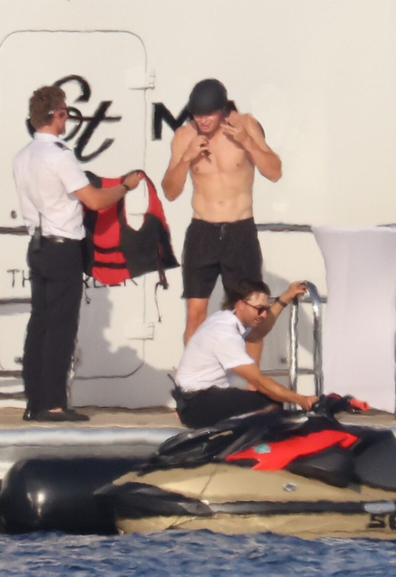Erling Haaland shirtless on yacht