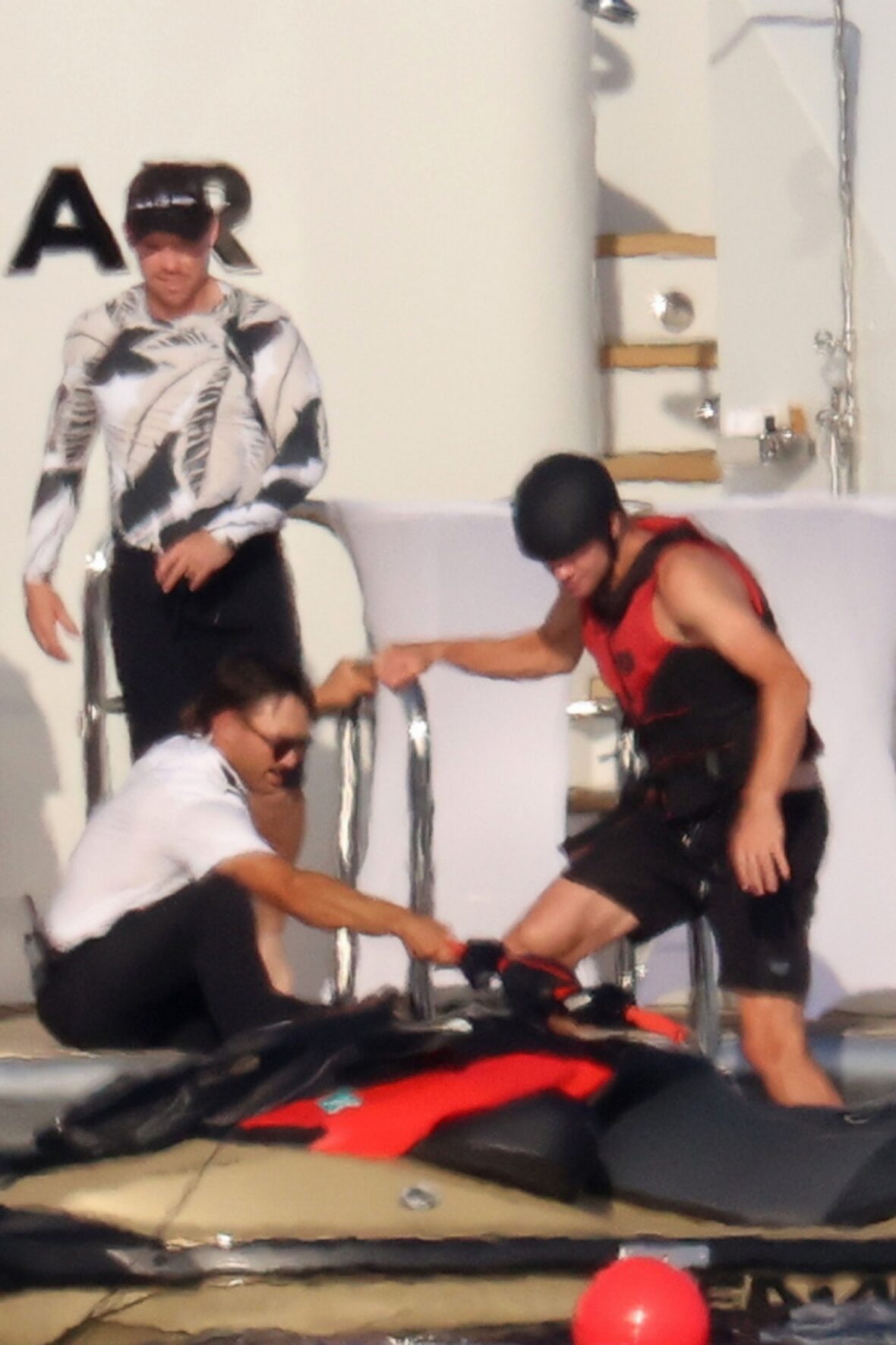 Erling Haaland shirtless on yacht