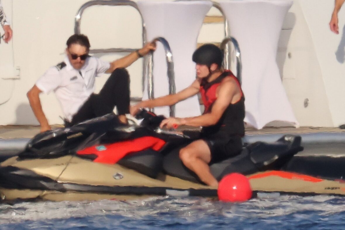 Erling Haaland shirtless on yacht