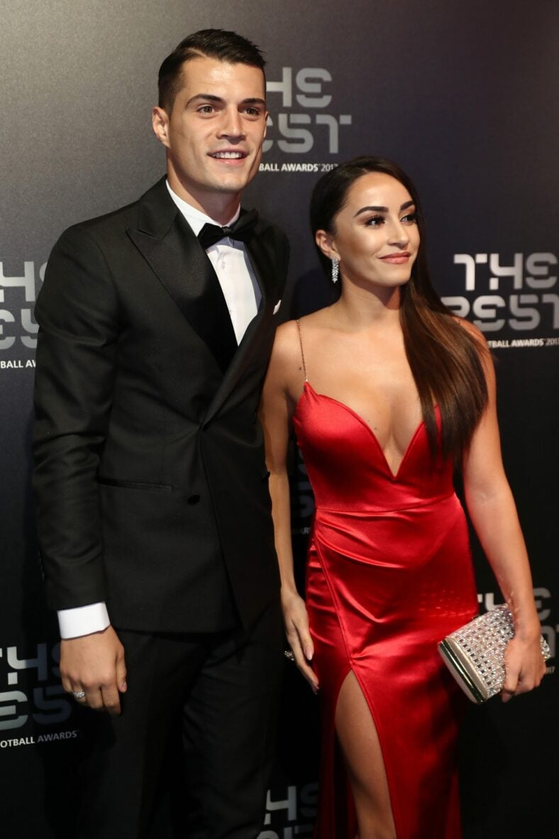 Granit Xhaka and Leonita Lekaj at The Best FIFA Football Awards in 2017