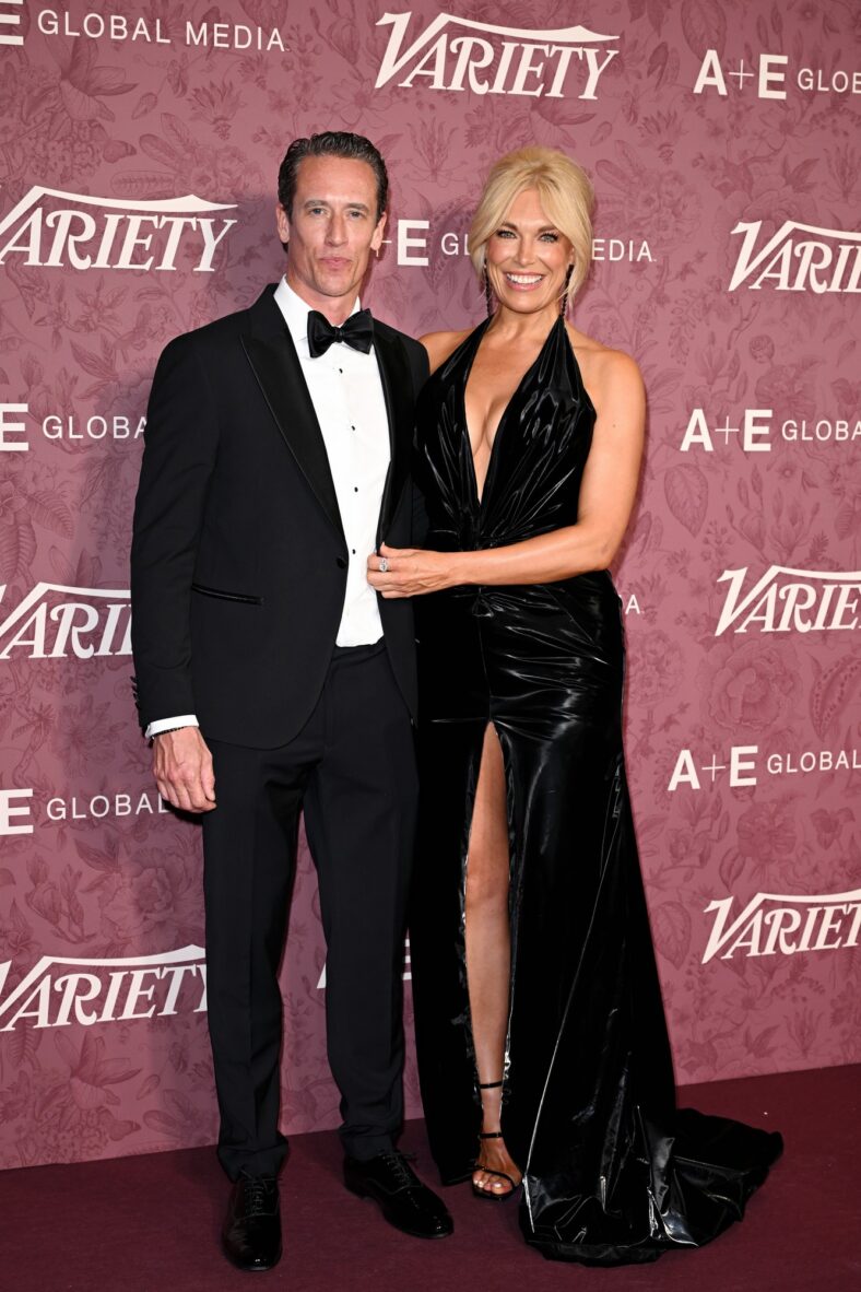 Hannah Waddingham poses alongside boyfriend Nick Beresford-Cleary at a Variety event.