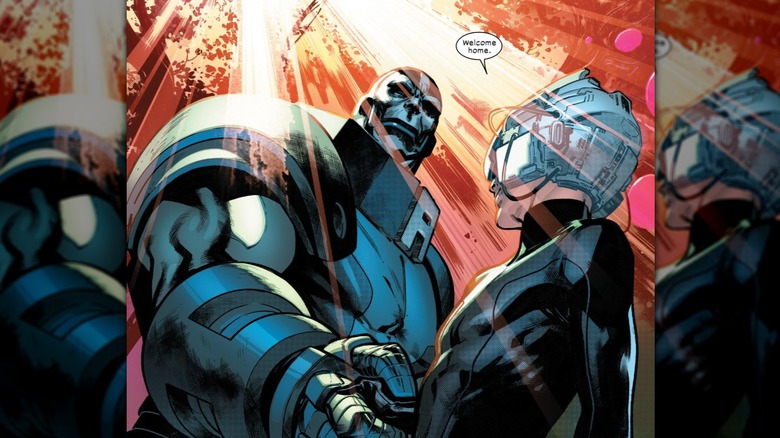 Apocalypse and Professor Xavier shaking hands