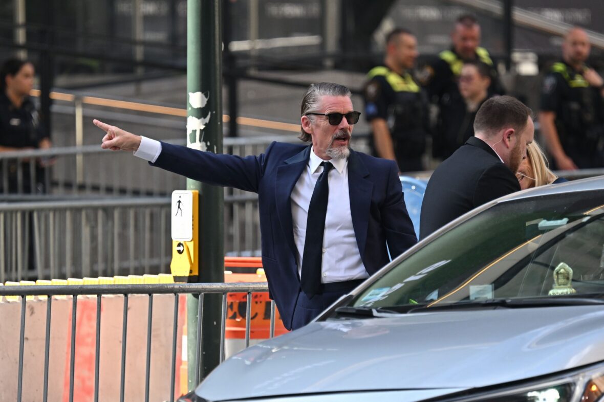 Ethan Hawke arrives at Madison Square Garden