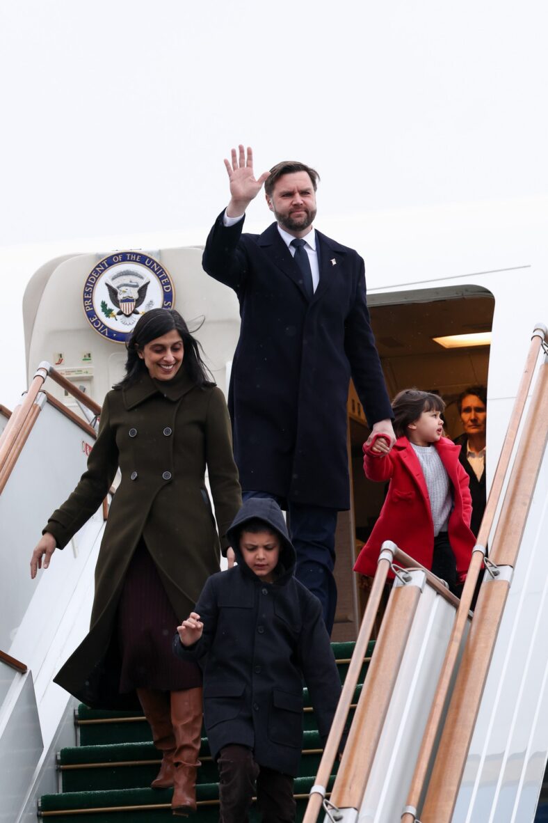 JD Vance and family walk off Air Force Two as they arrive in Yerevan, Armenia