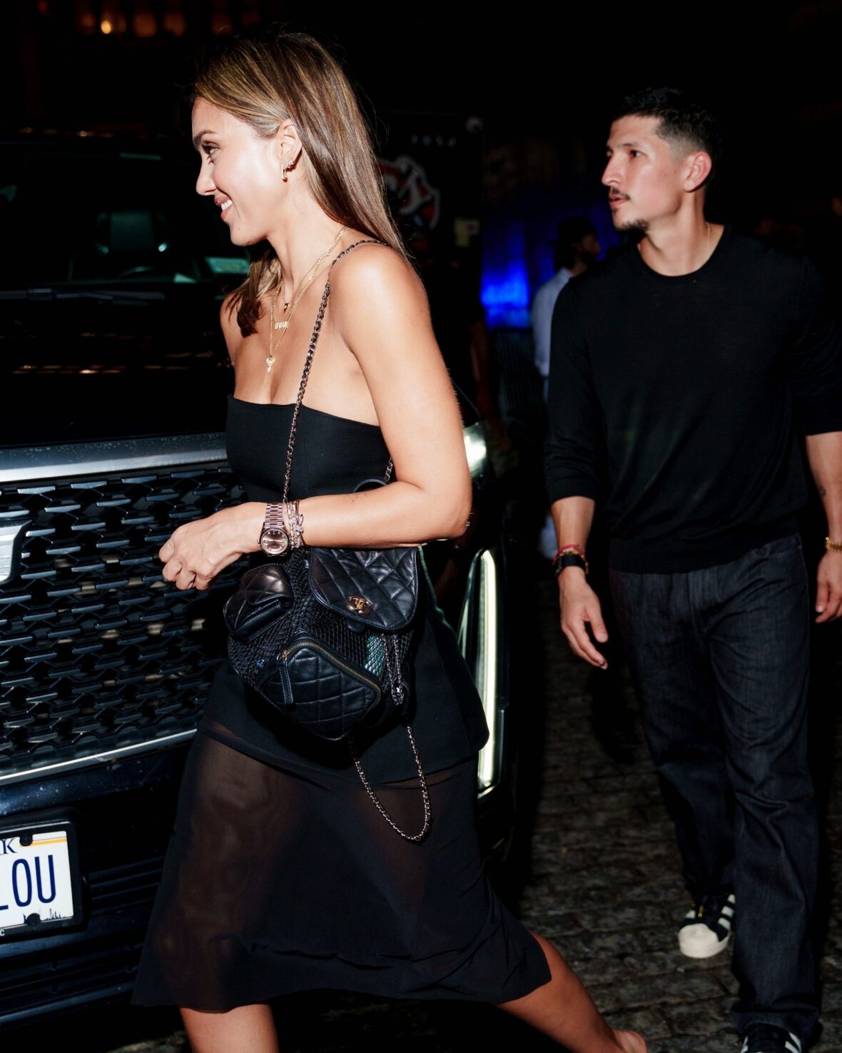 Jessica Alba and Danny Ramirez leave Raising Cane's party in NYC