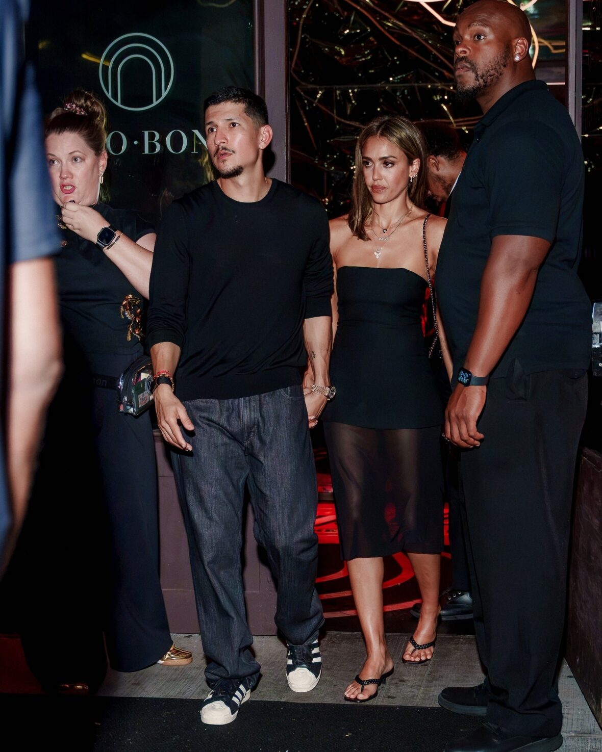 Jessica Alba and Danny Ramirez leave Raising Cane's party in NYC