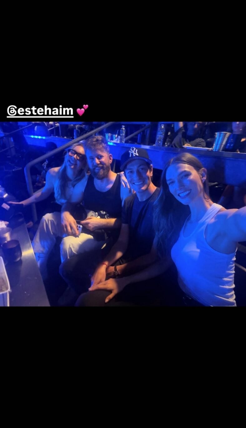 Karlie Kloss and Este Haim step out at Yankee Stadium on a double date