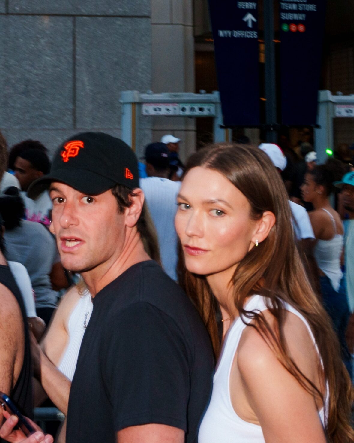 Karlie Kloss and Este Haim step out at Yankee Stadium on a double date