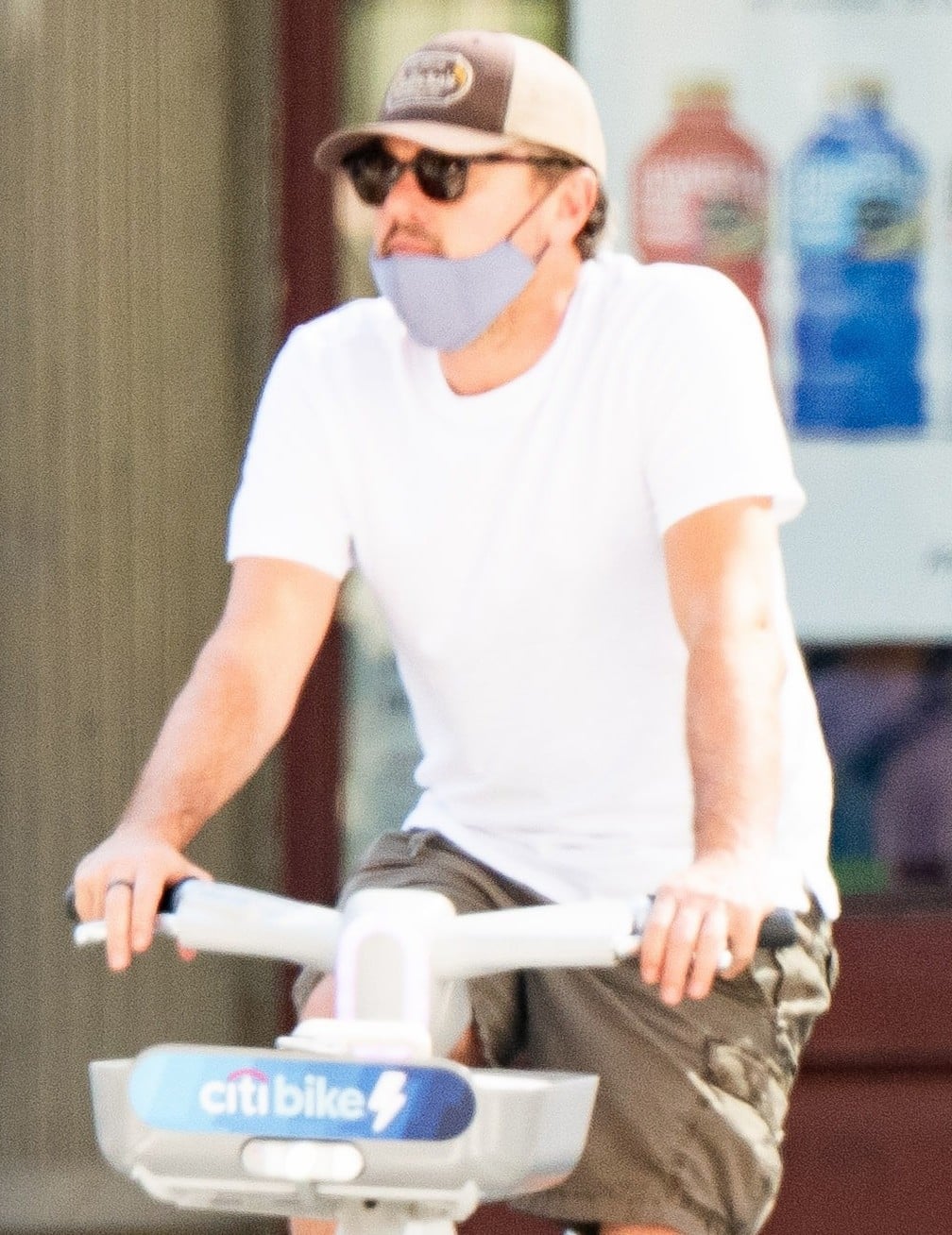 Leonardo DiCaprio & Vittoria Ceretti on bike ride 