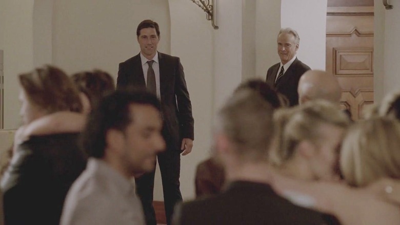 Jack Shephard and his father, Christian, entering the church and seeing all of the other Oceanic 815 survivors in the Lost series finale