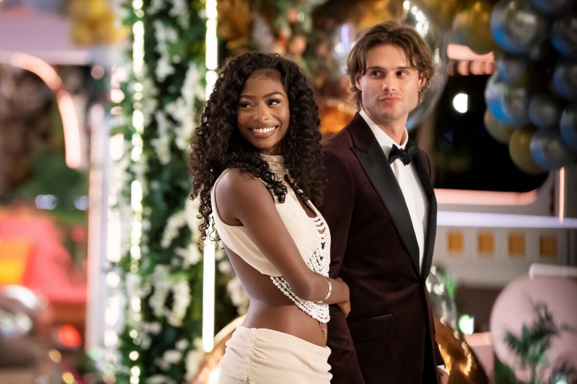 Still of Trinity and Bryce during the Love Island USA season 8 finale