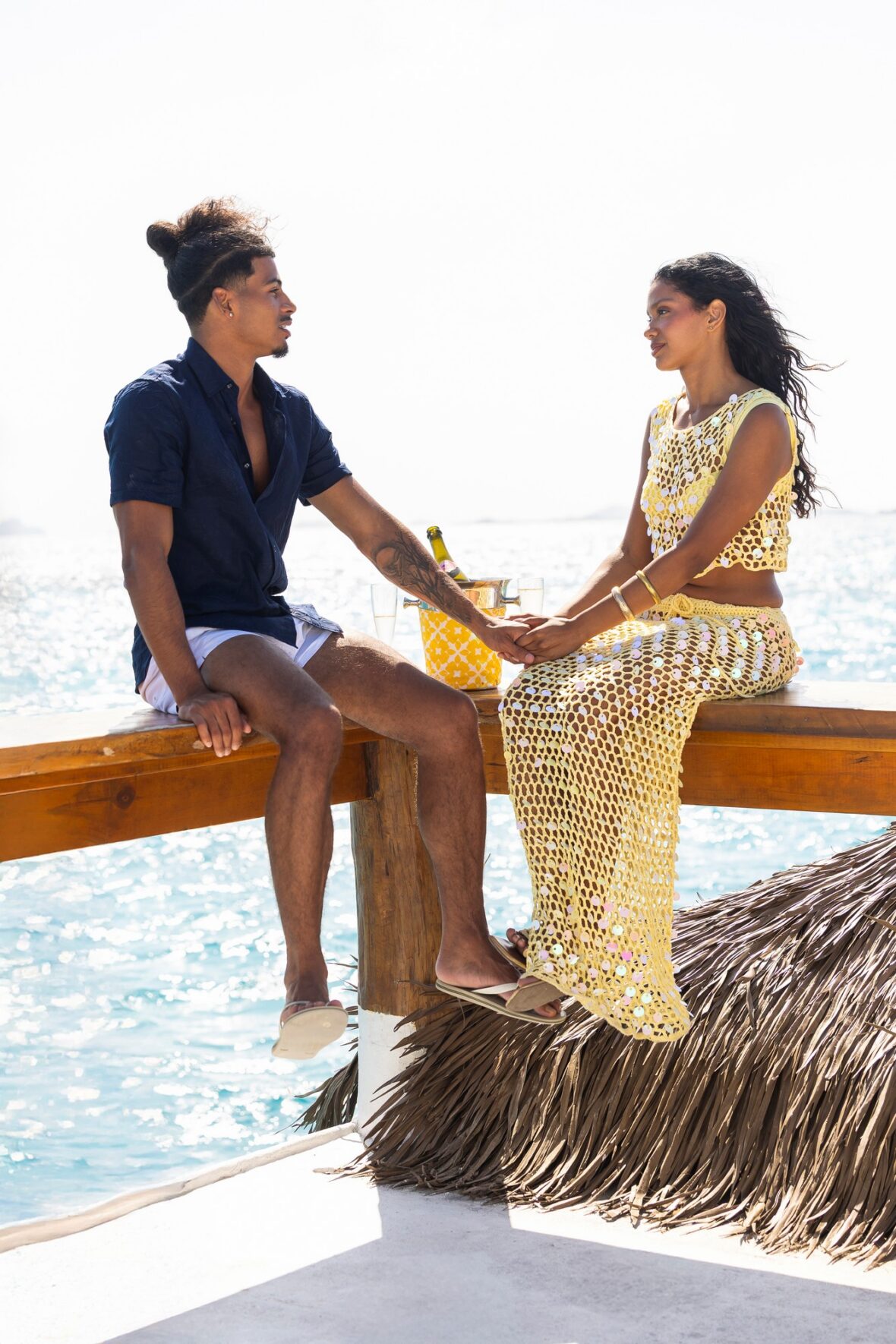 Still of Melanie and Sincere on their finale date during the Love Island USA season 8 finale